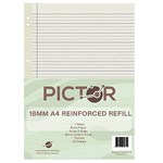 PICTOR REINFORCED LOOSE LEAF REFILL A4 18MM DOTTED THIRDS 50 SHEETS