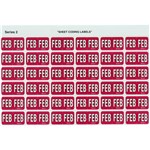 AVERY 43402 LATERAL FILE LABEL SIDE TAB COLOUR CODE FEB 23 X 38MM RED PACK 180