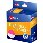 AVERY 937279 ROUND LABEL DISPENSER 24MM PINKWHITE BOX 300