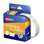 AVERY DOT STICKER DISPENSER 14MM ASSORTED PASTEL PACK 600