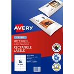 AVERY 959773 L7162CL MULTIPURPOSE PHOTO QUALITY LABEL LASER 16UP MATT WHITE PACK 20