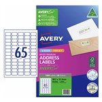 AVERY PREMIUM SHIPPING LABELS WITH AVERYECO 65UP WHITE 20 SHEETS
