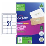 AVERY 959001 L7160 QUICK PEEL ADDRESS LABEL WITH SURE FEED LASER 21UP WHITE PACK 100
