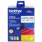 BROTHER LC67CL3PK INK CARTRIDGE VALUE PACK CYANMAGENTAYELLOW
