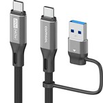 COMSOL 2IN1 USBC AND A TO USBC 4K CABLE 240W 1METER BLACK