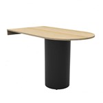 RAPIDLINE DEND TABLE TOP WITH DRUM BASE 1800 X 1000 X 1050MM NATURAL OAKBLACK