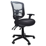 BURO METRO TASK CHAIR MEDIUM MESH BACK SEAT SLIDE 3LEVER BLACK NYLON BASE ARMS BLACK