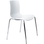 DAL ACTI CHAIR 4LEG CHROME FRAME WHITE POLYPROP SHELL 350MM