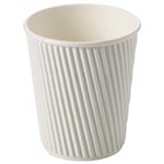 RIPPLE DOUBLE WALL COFFEE CUP 237ML 8OZ WHITE PK40