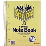 SPIRAX 596 5SUBJECT NOTEBOOK 7MM RULED SPIRAL BOUND 250 PAGE A4