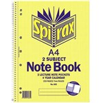 SPIRAX 605 2 SUBJECT NOTEBOOK 7MM RULED SPIRAL BOUND 250 PAGE A4