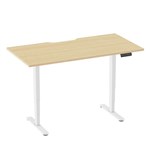 ERGOVIDA DUAL MOTOR SIT STAND DESK WHITE FRAME WITH 1500 X 750MM SCALLOP TOP OAK