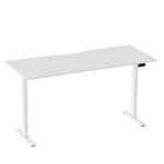 ERGOVIDA DUAL MOTOR SIT STAND DESK WHITE FRAME WITH 1800 X 750MM SCALLOP TOP WHITE