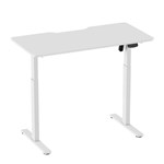 ERGOVIDA SIT STAND DESK WHITE FRAME WITH 1200 X 600MM ROUNDED EDGE TOP WHITE