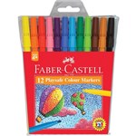 FABERCASTELL PLAYSAFE COLOUR MARKER BROAD TIP ASSORTED WALLET 12