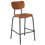 DURAFURN TIRAMISU BARSTOOL BLACK FRAME TAN FABRIC