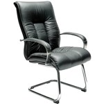 SYLEX BIG BOY EXECUTIVE VISITORS CHAIR MEDIUM BACK LEATHER BLACK