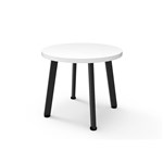 RAPIDLINE ETERNITY ROUND COFFEE TABLE 500 X 450MM WHITE TOP AND BLACK PC FRAME