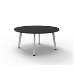 RAPIDLINE ETERNITY ROUND COFFEE TABLE 900 X 450MM BLACK TOP AND WHITE PC FRAME