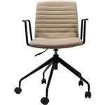 RAPIDLINE PIXEL SWIVEL 5 STAR BASE CHAIR WITH ARMS ALMONDBLACK