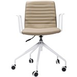 RAPIDLINE PIXEL SWIVEL 5 STAR BASE CHAIR WITH ARMS ALMONDWHITE