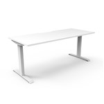 RAPIDLINE BOOST STATIC SINGLE SIDED WORKSTATION 1800MM NATURAL WHITE TOP  WHITE FRAME