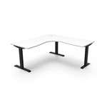 RAPIDLINE BOOST STATIC CORNER WORKSTATION 1500 X 1500MM NATURAL WHITE TOP  BLACK FRAME