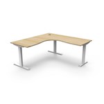 RAPIDLINE BOOST STATIC CORNER WORKSTATION 1800 X 1500MM NATURAL OAK TOP  WHITE FRAME