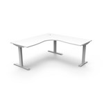 RAPIDLINE BOOST STATIC CORNER WORKSTATION 1800 X 1800MM NATURAL WHITE TOP  WHITE FRAME