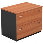 OM LATERAL FILING CABINET 2 DRAWERS 900 X 600 X 720MM CHERRYCHARCOAL
