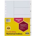 MARBIG PP EXTRA WIDE INDEX A4 15 WHITE TABS