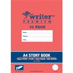WRITER PREMIUM STORY BOOK 12MM PLAINRULED 70GSM 64 PAGE A4 SAW