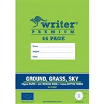 WRITER PREMIUM EXERCISE BOOK DOTTED THIRDS 14MM 70GSM 64 PAGE A4 HANDS GROUNDGRASSSKY