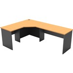 RAPID WORKER CORNER WORKSTATION COMPLETE 2100 X 1500 X 600MM BEECHIRONSTONE