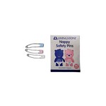 LIVINGSTONE NAPPY SAFETY PINS WITH LOCK STAINLESS STEEL ASSORTED COLOURS BOX 40