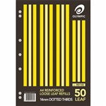 OLYMPIC RD145 REINFORCED A4 LOOSE REFILL 14MM DOTTED THIRDS 55GSM 50 SHEETS