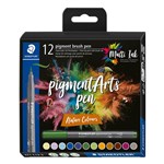 STAEDTLER PIGMENT BRUSH PEN 371 NATURE COLOURS PACK 12