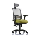 SYLEX EPIC HI BACK OFFICE CHAIR MESH BACK WITH ARMS OLIVE