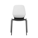 SYLEX KALEIDO CHAIR 4 LEG NO ARMS WHITE STEEL FRAME BLACK SEAT