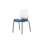 SYLEX KALEIDO CHAIR 4 LEG NO ARMS WHITE STEEL FRAME BLUE SEAT