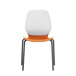 SYLEX KALEIDO CHAIR 4 LEG NO ARMS WHITE STEEL FRAME ORANGE SEAT