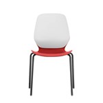 SYLEX KALEIDO CHAIR 4 LEG NO ARMS WHITE STEEL FRAME RED SEAT