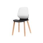 SYLEX KALEIDO CHAIR 4 LEG ASHWOOD WHITE BACK BLACK SEAT