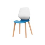 SYLEX KALEIDO CHAIR 4 LEG ASHWOOD WHITE BACK BLUE SEAT