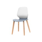 SYLEX KALEIDO CHAIR 4 LEG ASHWOOD WHITE BACK GREY SEAT
