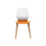 SYLEX KALEIDO CHAIR 4 LEG ASHWOOD WHITE BACK ORANGE SEAT