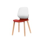 SYLEX KALEIDO CHAIR 4 LEG ASHWOOD WHITE BACK RED SEAT