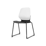 SYLEX KALEIDO CHAIR WHITE SLED FRAME BLACK SEAT