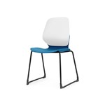 SYLEX KALEIDO CHAIR WHITE SLED FRAME BLUE SEAT