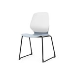 SYLEX KALEIDO CHAIR WHITE SLED FRAME GREY SEAT